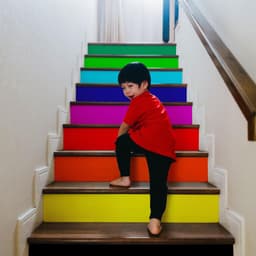 image-Rainbow Stair Riser Decals - Vibrant Steps Stickers for Stairs