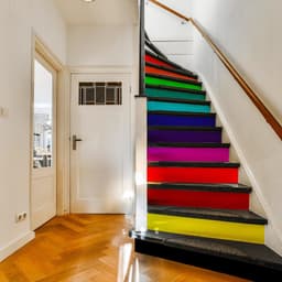 image-Rainbow Stair Riser Decals - Vibrant Steps Stickers for Stairs