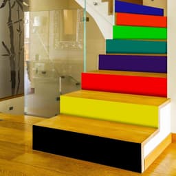image-Rainbow Stair Riser Decals - Vibrant Steps Stickers for Stairs