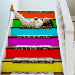 image-Stair Riser Decals by VibrantStep™: Add Colorful and Stylish Transformation to Stairs