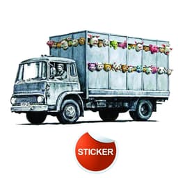 image-Banksy Animal Truck Artwork, Dazzling Vinyl Wall Sticker for Wall Decor