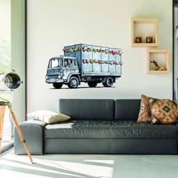image-Banksy Animal Truck Artwork, Dazzling Vinyl Wall Sticker for Wall Decor