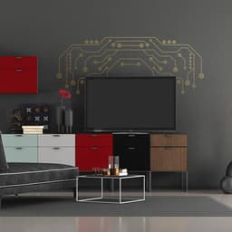 image-Large Stylish TV Wall Vinyl Decals - Transform Your Living Space with Elegance