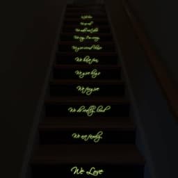 image-Glow-in-the-Dark Stair Decal - Luminescent Family - Ideal for Creating Enchanting Ambience