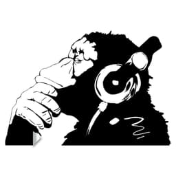 image-Contemplative Primate Wall Art Sticker, Vinyl Peel & Stick Room Mural Feature
