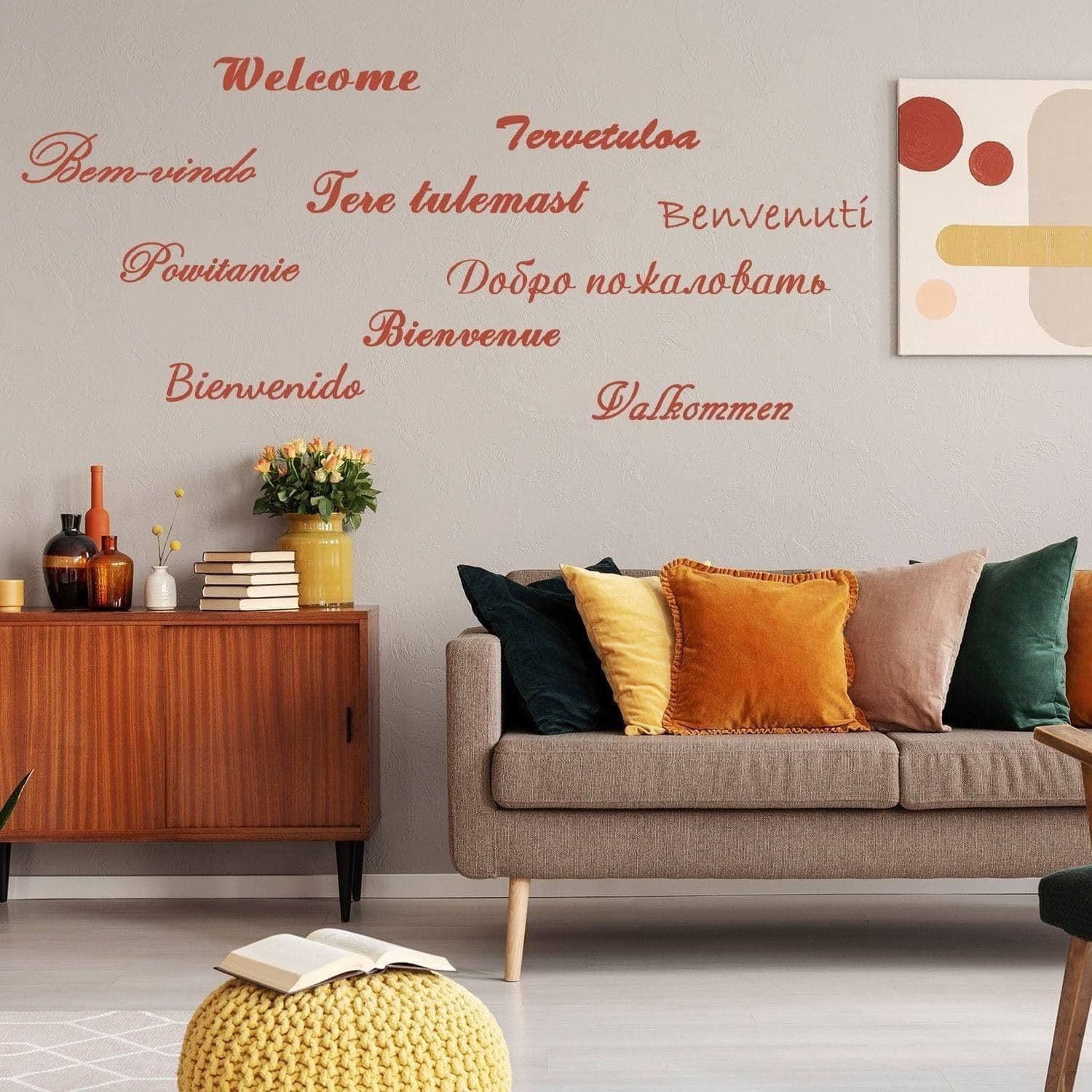 image-Front Door Decal: Elegant Entryway Sign Sticker Design