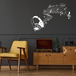 image-Wall Sticker, Harmony-Themed Music Decal - Vinyl, Easy Installation