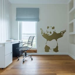 image-Artistic Urban Bear with Gun Wall Decal - Modern Interior Design Element