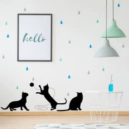 image-Adorable Cat Silhouette Decal Vinyl Sticker - Trendy Pet-Themed Wall Art Accessory