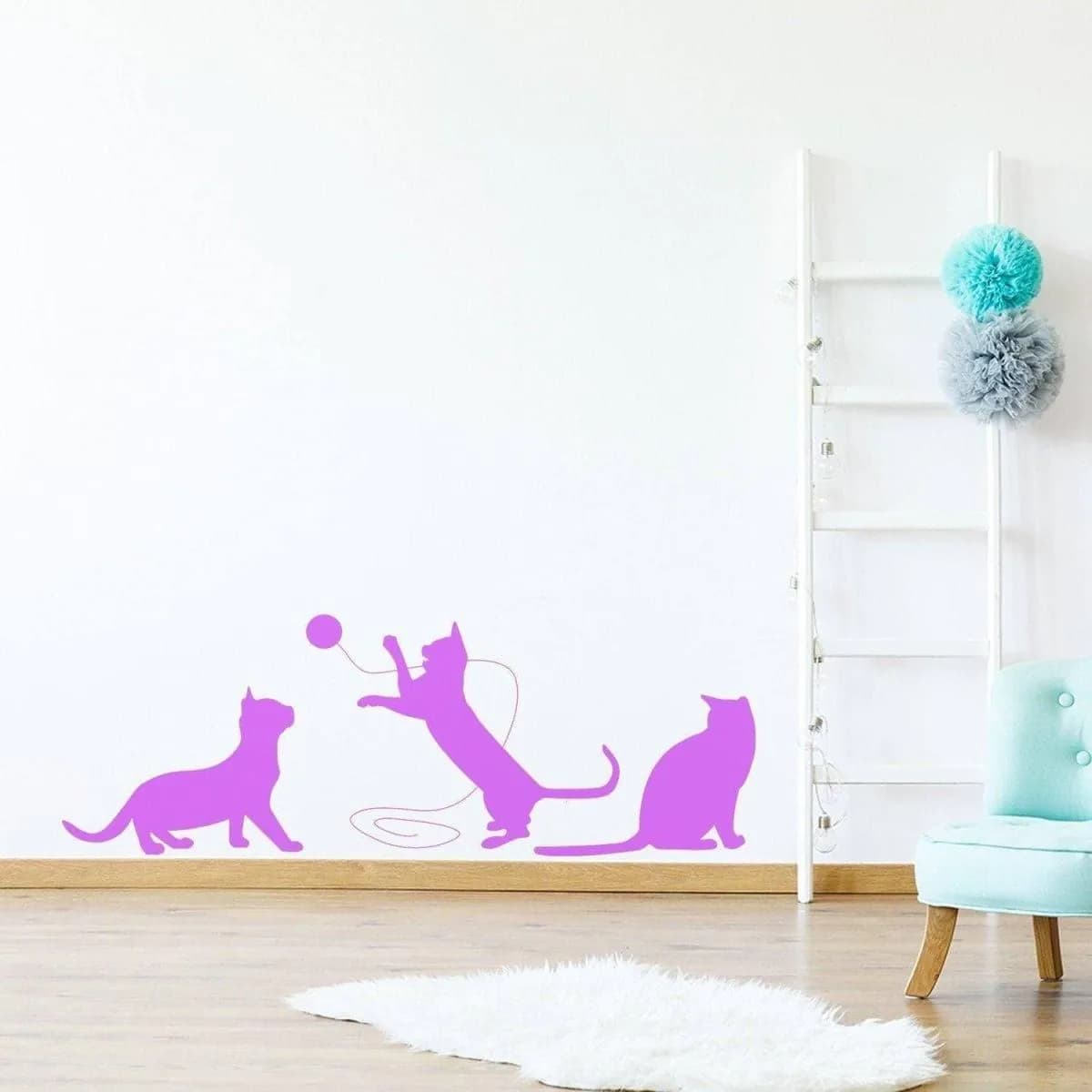 image-Adorable Cat Silhouette Decal Vinyl Sticker - Trendy Pet-Themed Wall Art Accessory