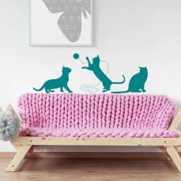 image-Adorable Cat Silhouette Decal Vinyl Sticker - Trendy Pet-Themed Wall Art Accessory
