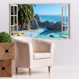image-Decorative Paradise Vista Wall Sticker, Removable Wall Art Decal