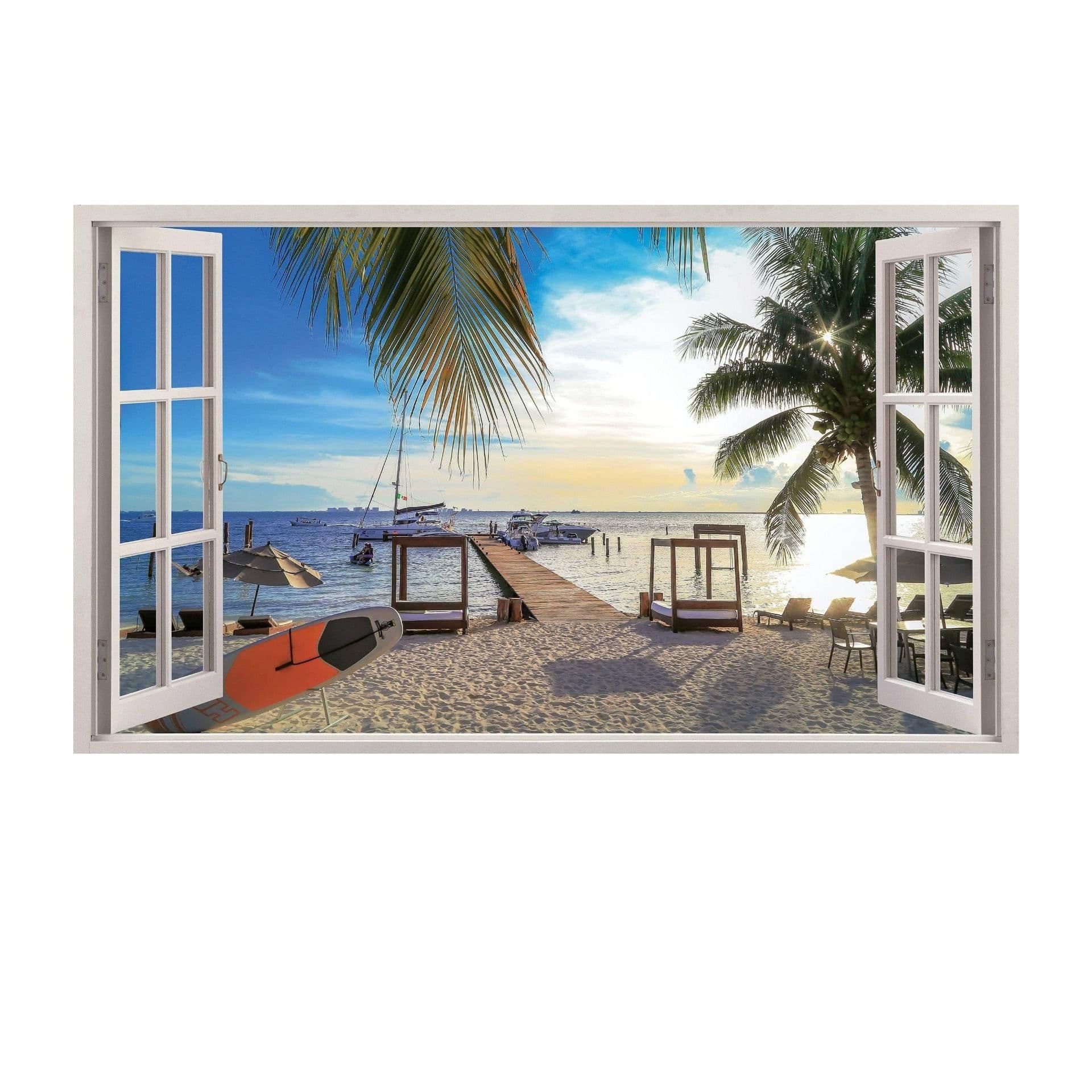 image-Decorative Paradise Vista Wall Sticker, Removable Wall Art Decal