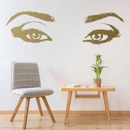 image-Femme Vinyl Wall Decal, Eyelash Silhouette Wall Art, Elegant Beauty and Style Decal