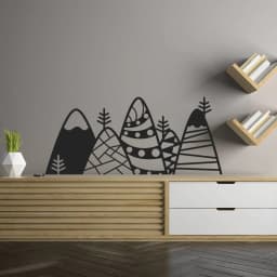 image-Peaks Wall Sticker, Captivating Mountain Decal, Vinyl Wall Adhesive Artwork