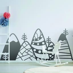 image-Peaks Wall Sticker, Captivating Mountain Decal, Vinyl Wall Adhesive Artwork