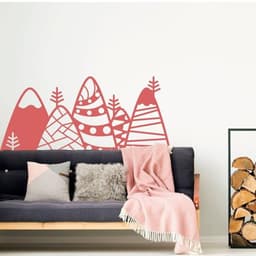 image-Peaks Wall Sticker, Captivating Mountain Decal, Vinyl Wall Adhesive Artwork