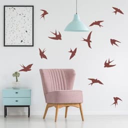 image-Stylish Bird Themed Wall Decal Sticker Set - Visual Aesthetic Design enhancement