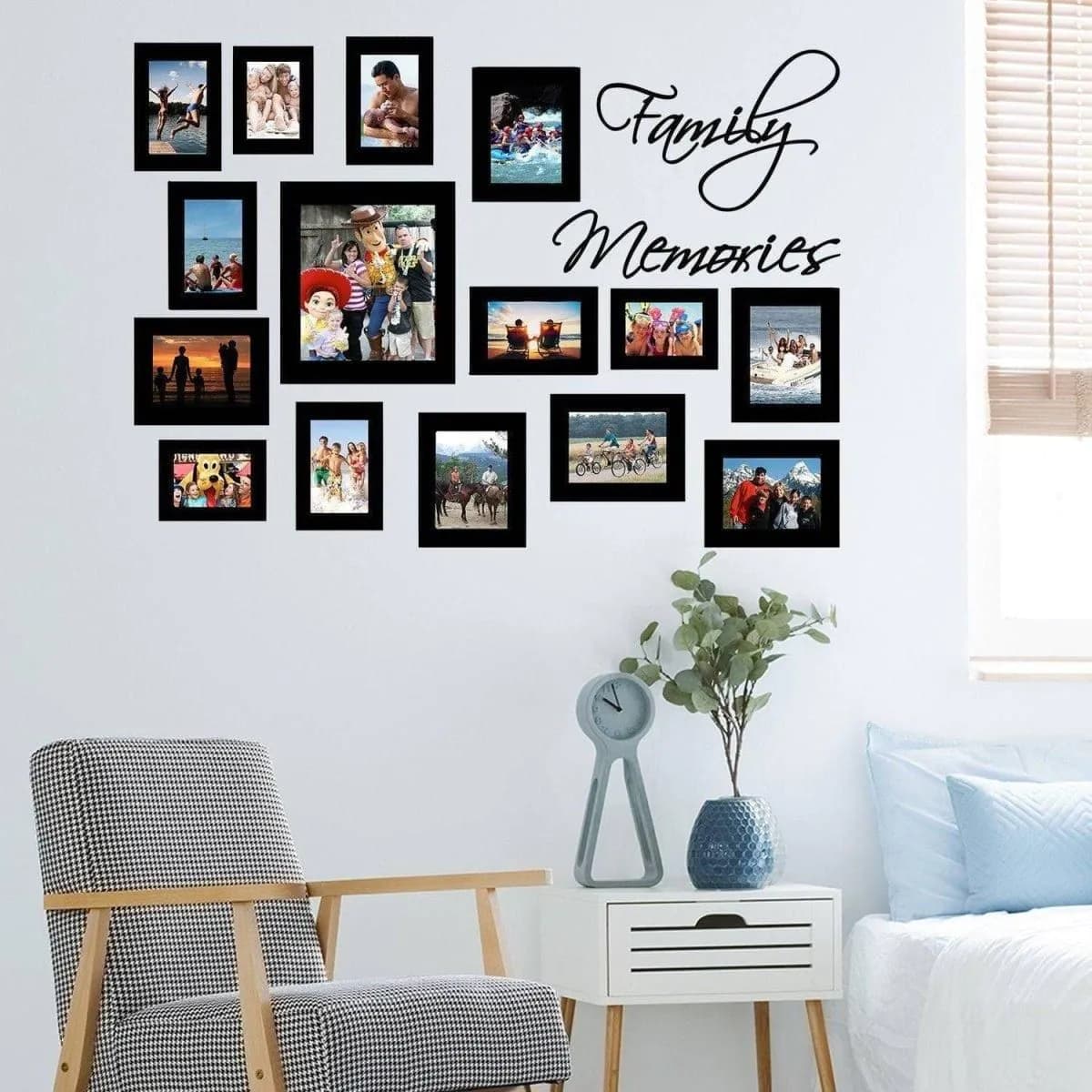image-Stylish Vinyl Wall Sticker Picture Frame, Home Adhesive Art Decor Decal