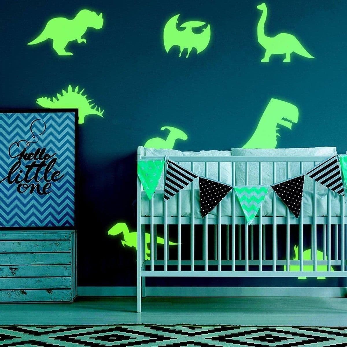 image-Dinosaur Wall Decals: Enchanting Glow-in-the-Dark Prehistoric Themed Stickers