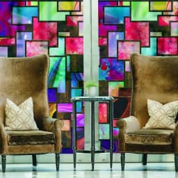 image-Frosted Privacy Window Film - Elegant Glass Covering Solution