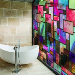 image-Frosted Privacy Window Film - Elegant Glass Covering Solution