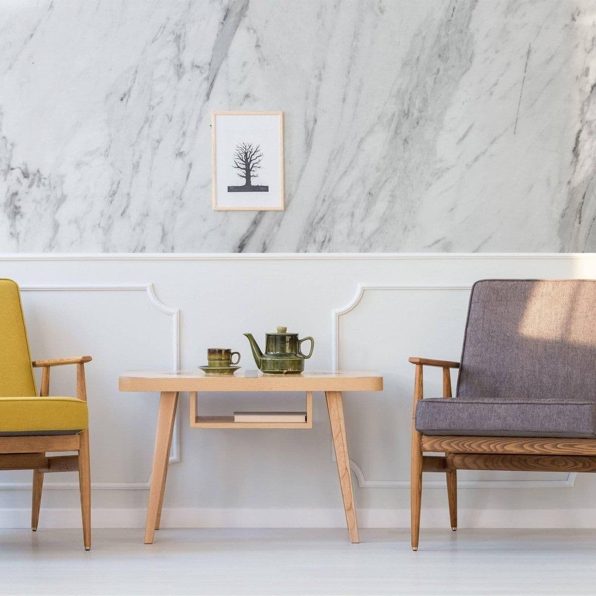 image-Stone-Pattern Adhesive Wallpaper - Stylish Wall Covering