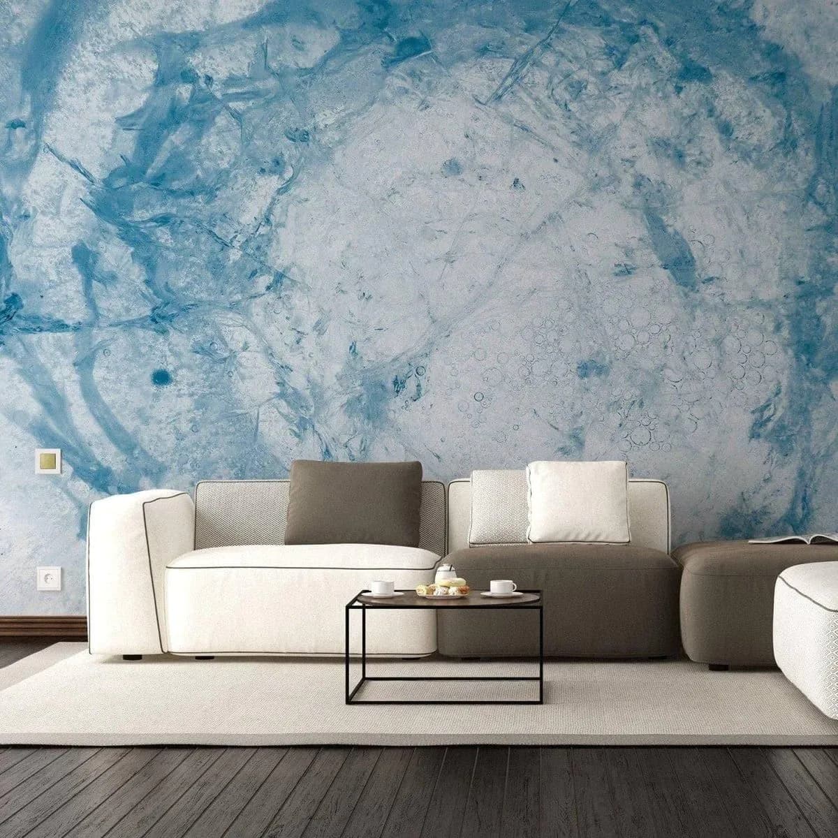 image-Sophisticated Self-Adhesive Marble Effect Wallpaper, Easy to Install and Remove