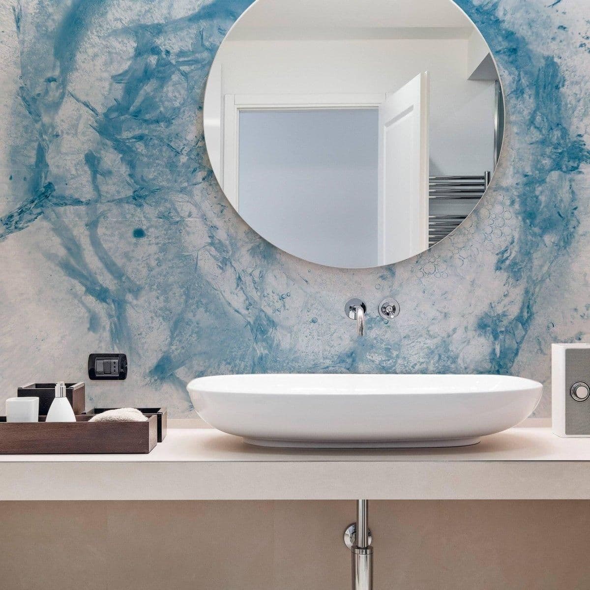 image-Sophisticated Self-Adhesive Marble Effect Wallpaper, Easy to Install and Remove