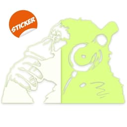 image-Glowing Vinyl Wall Decal: Monkey With Headphones - Luminescent Graffiti Sticker
