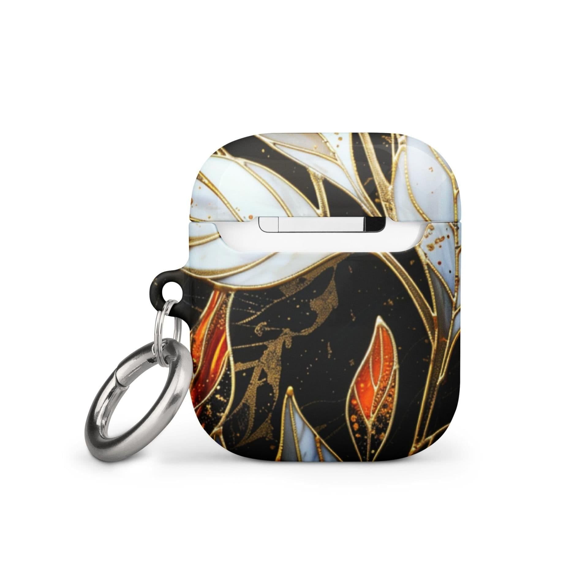 image-Stained Galss Leaves Case for AirPods