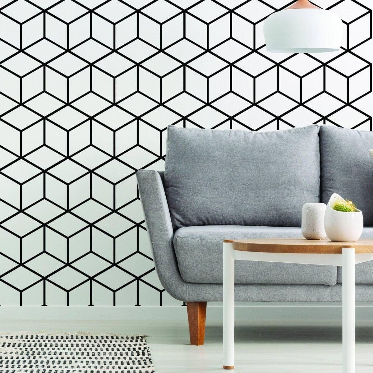 image-Hexagonal Honeycomb Wall Decal - Adhesive Vinyl Sticker for Walls