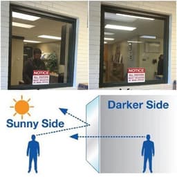 image-Mirror Privacy Film Window Decal - Compact One Way Vinyl Bathroom Decor Foil Sticker