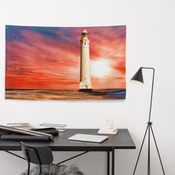 image-Lighthouse Wall Art Painting Flag Tapestry