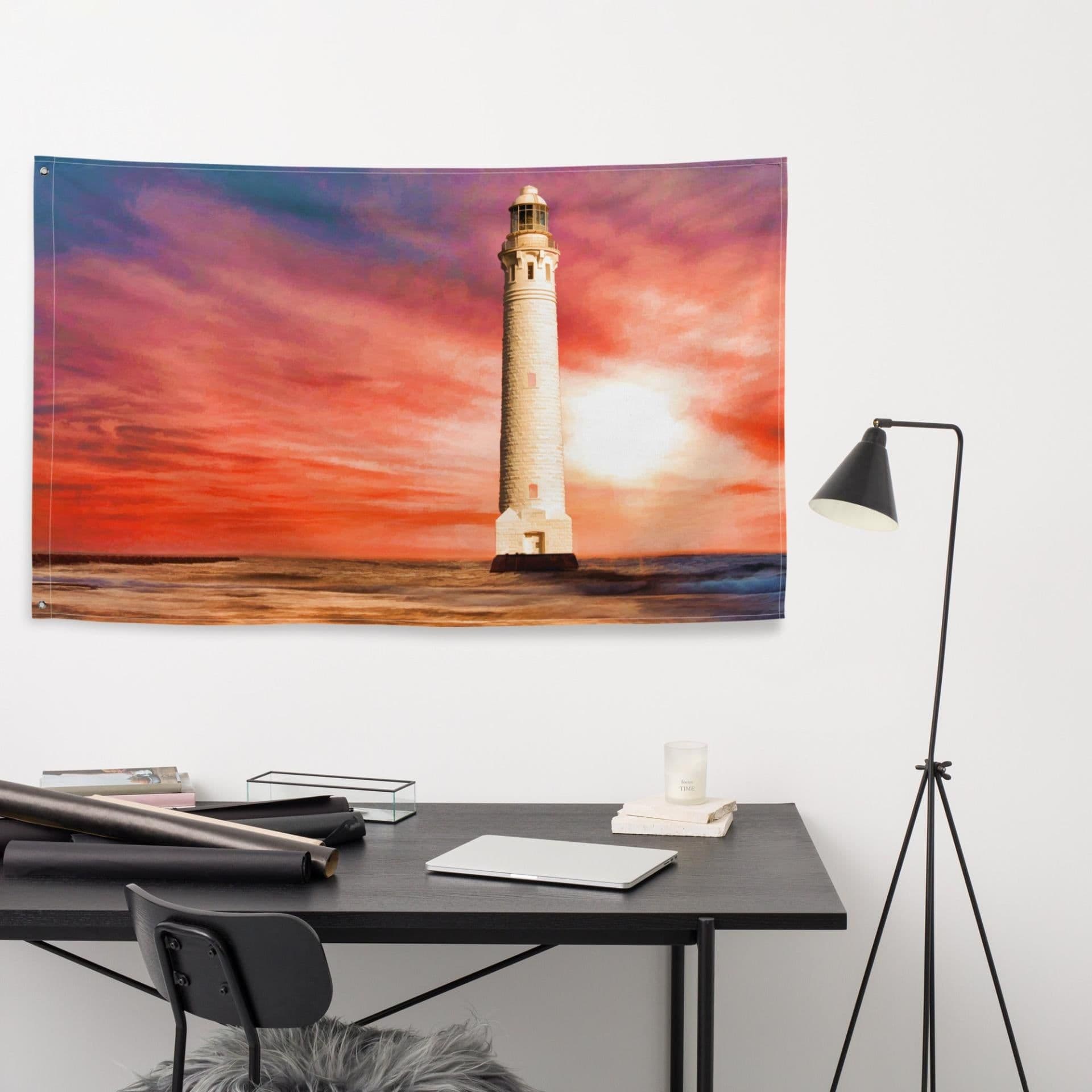 image-Lighthouse Wall Art Painting Flag Tapestry