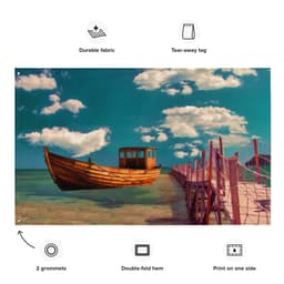 image-Boat Oil Painting Flag Tapestry