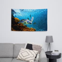 image-Turtle art Oil Painting Flag Tapestry