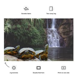 image-Turtle Oil Painting Flag Tapestry