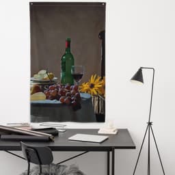 image-Vintage Wine Glass Painting Flag Tapestry
