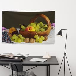 image-Vintage Still Life Painting Flag Tapestry