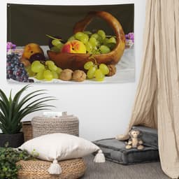 image-Vintage Still Life Painting Flag Tapestry