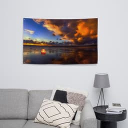 image-Ocean Sunset Painting Flag Tapestry