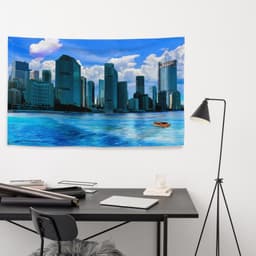 image-Brisbane River side Painting Flag Tapestry