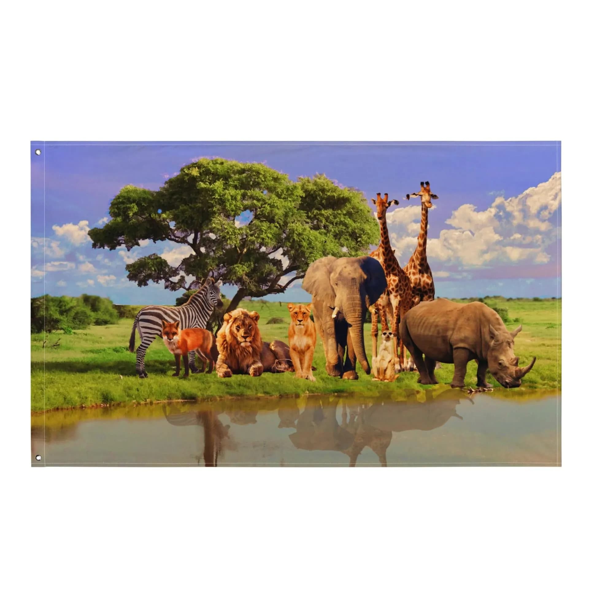 image-Animal Group Tree Painting Flag Tapestry