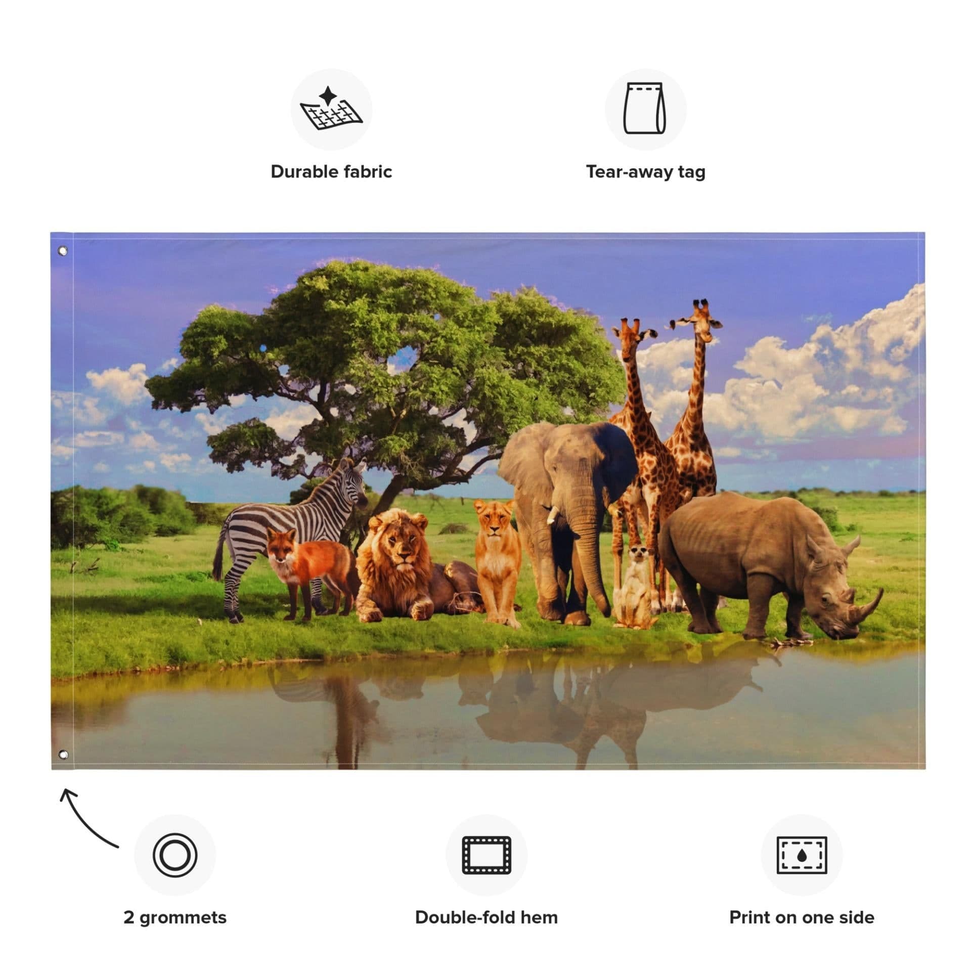 image-Animal Group Tree Painting Flag Tapestry