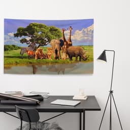 image-Animal Group Tree Painting Flag Tapestry