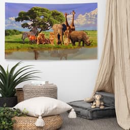 image-Animal Group Tree Painting Flag Tapestry
