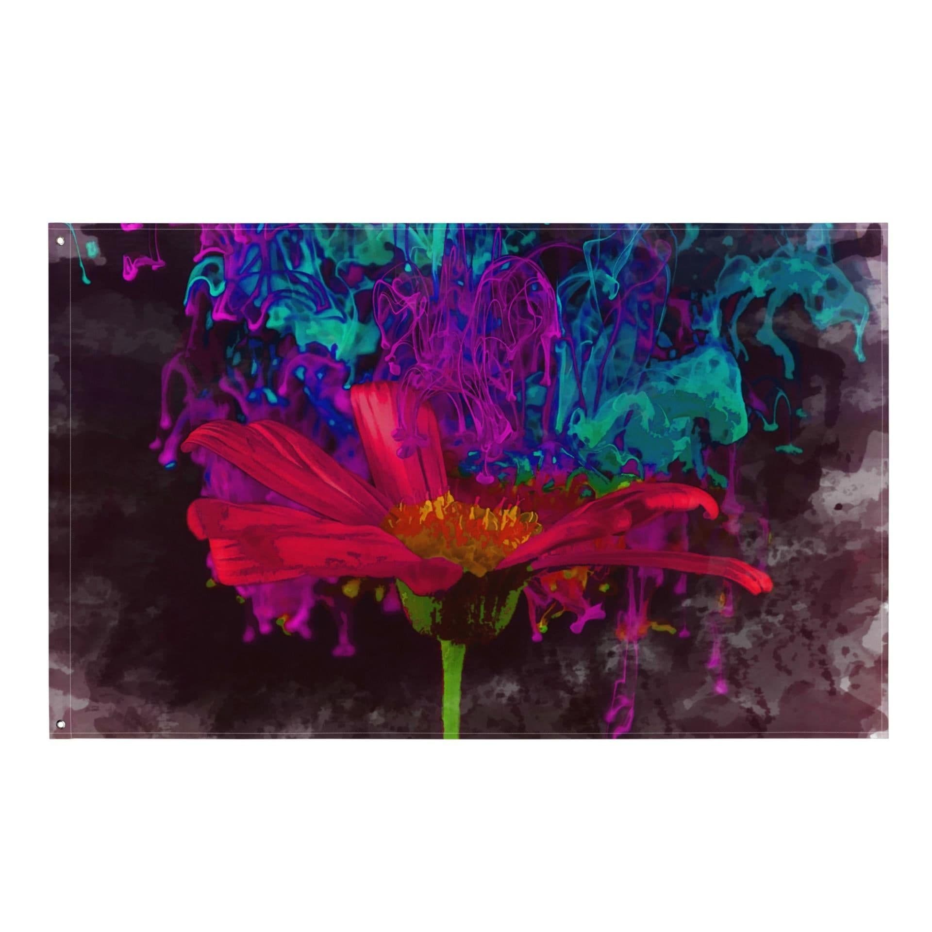 image-Modern Art Abstract Flower Painting Flag Tapestry