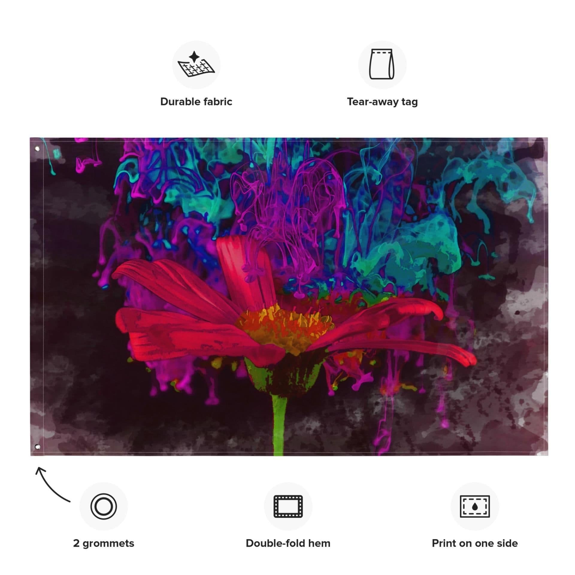 image-Modern Art Abstract Flower Painting Flag Tapestry