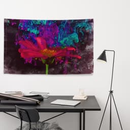 image-Modern Art Abstract Flower Painting Flag Tapestry